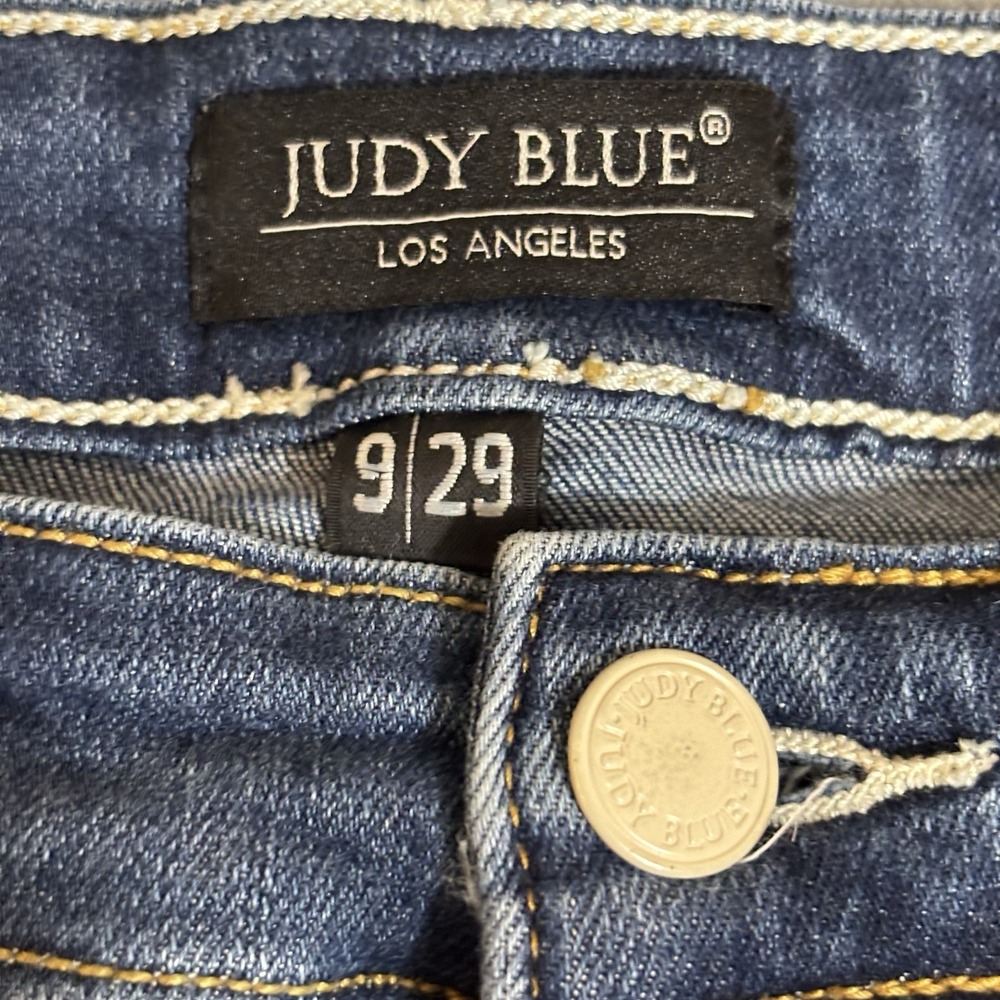 Women's Judy Blue‎ Frayed Cropped Boot Cut Jeans Size 9/29 Stretch - Picture 6 of 11